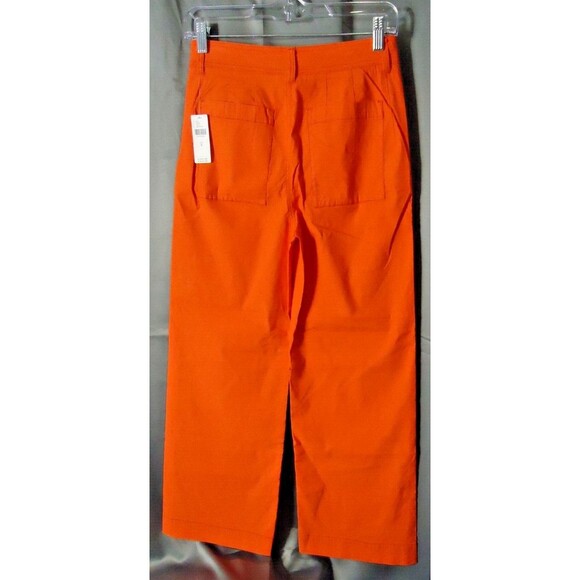 Maeve Cropped Wide-Leg Pants Womens Size 0 Bright Orange RN66170 Msrp $118 New - Picture 11 of 11